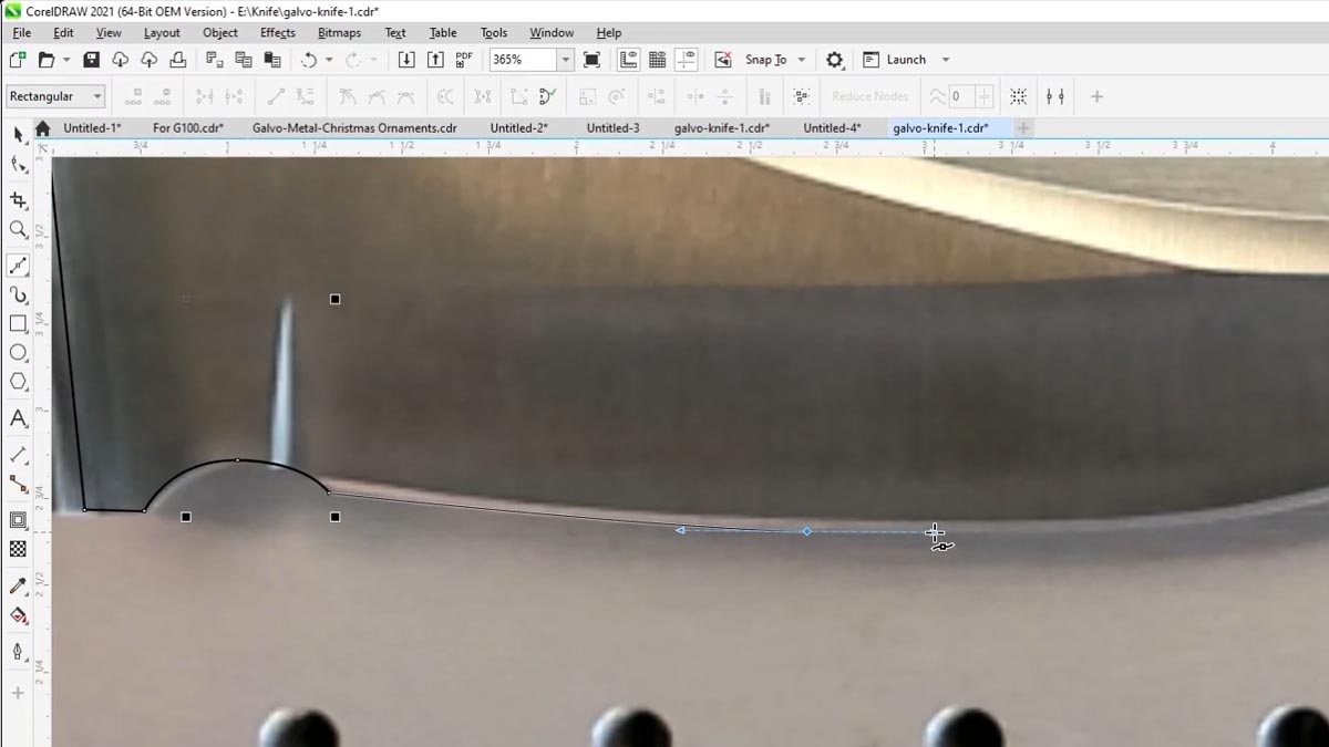 tracing knife shape in CorelDraw