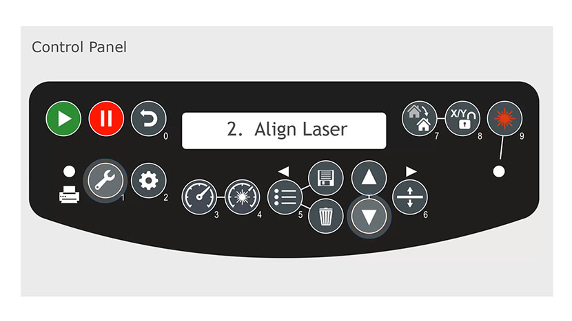 The Align Laser setting in the control panel.