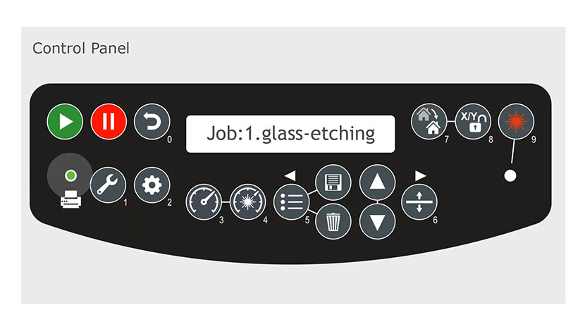 The Data Light button on the control panel.