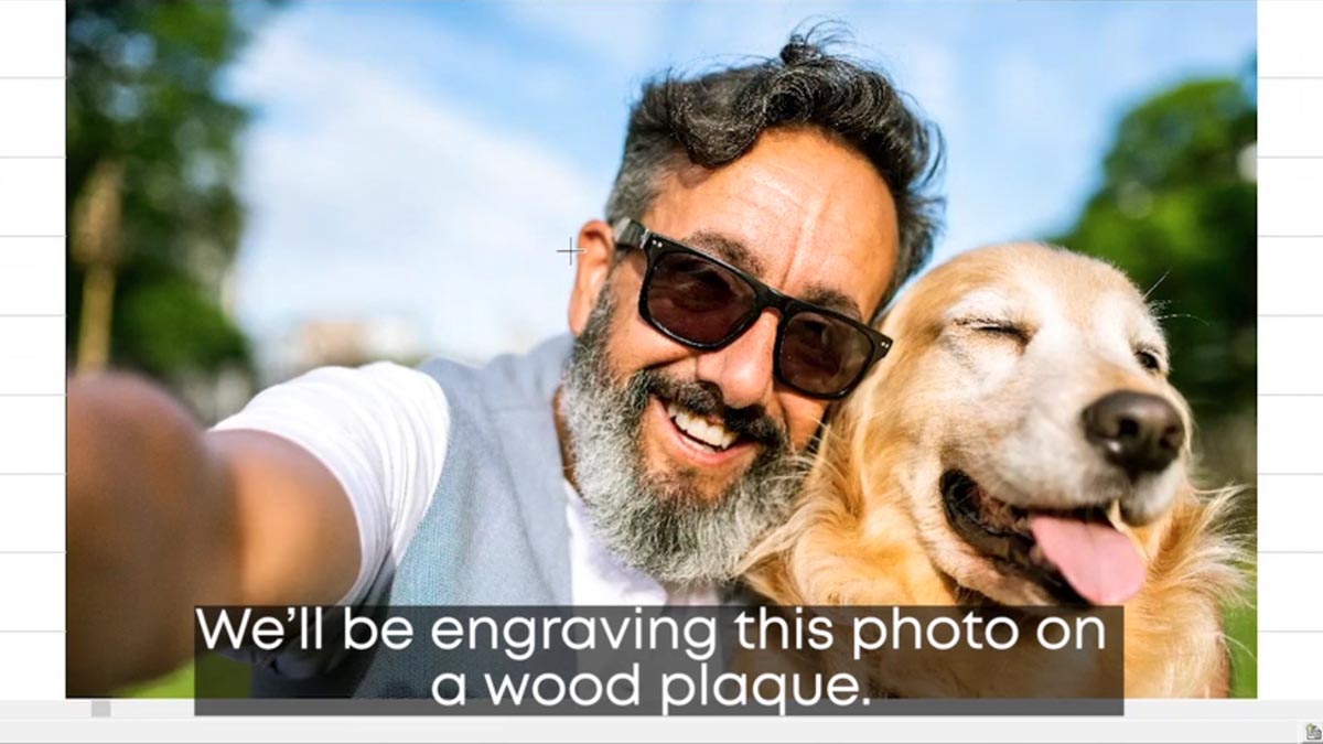 we will be engraving this photo of a man and his dog