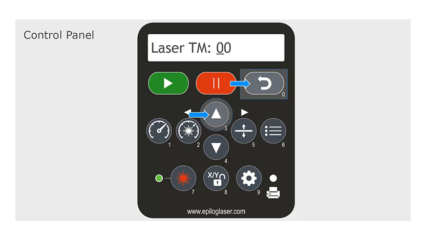 The laser tickle mode setting in the control panel.