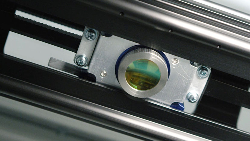 Close-up of the underside of the lens assembly.