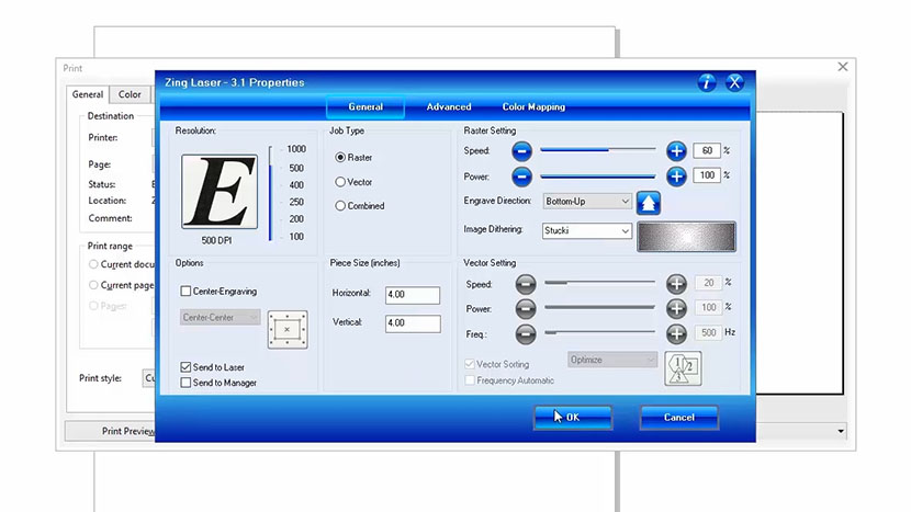 The Epilog Fusion print driver.